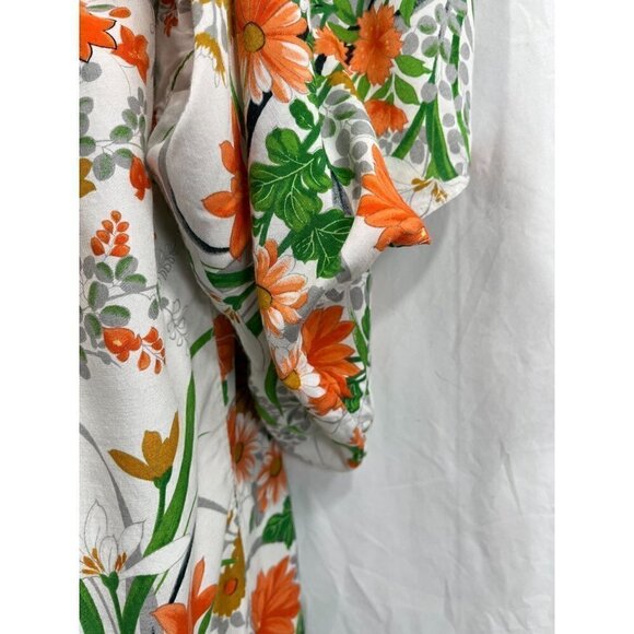 Cheerful Vintage 60s Springtime Daisies Yukata Kimono - up to 44" Hips - Picture 7 of 8